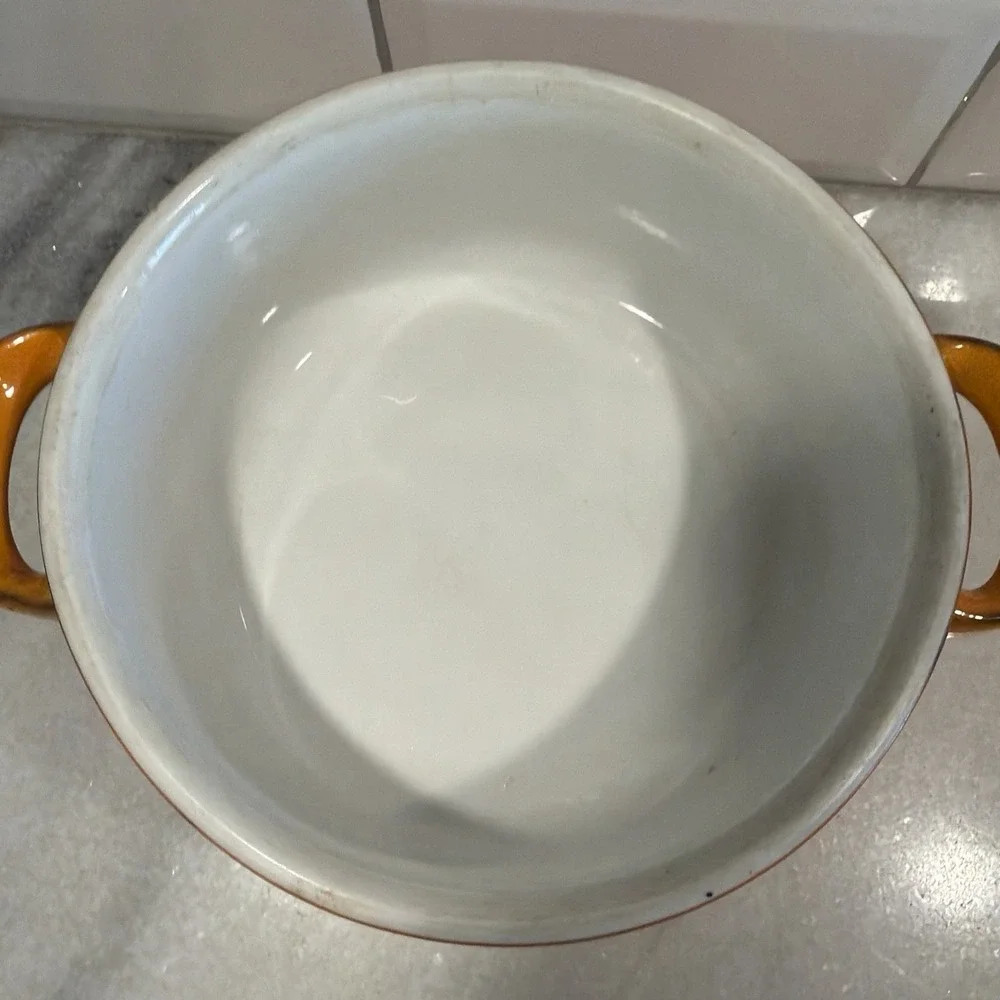 Thomas Flammfest Flame Orange Round Enameled Pot Germany GW994